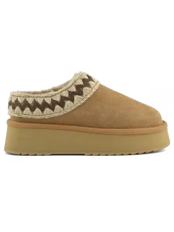 Mou Hausschuhe^Leder-Hausschuhe in Beige