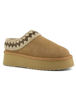 Mou Hausschuhe^Leder-Hausschuhe in Beige