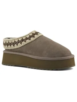 Leder-Hausschuhe in Grau>Mou Hot