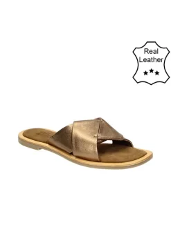 Leder-Hausschuhe in Hellbraun>Bullboxer Discount