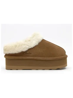 Leder-Hausschuhe in Hellbraun>Clarks Outlet