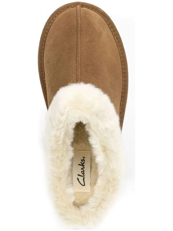 Leder-Hausschuhe in Hellbraun>Clarks Outlet