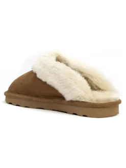 Leder-Hausschuhe in Hellbraun>Clarks Discount
