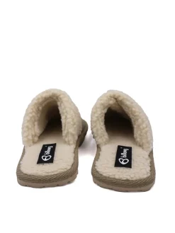 billowy Hausschuhe^Leder-Hausschuhe in Khaki
