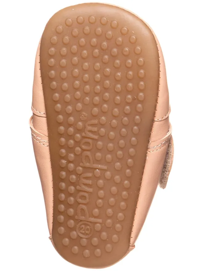 POM POM Hausschuhe^Leder-Hausschuhe in Rosé
