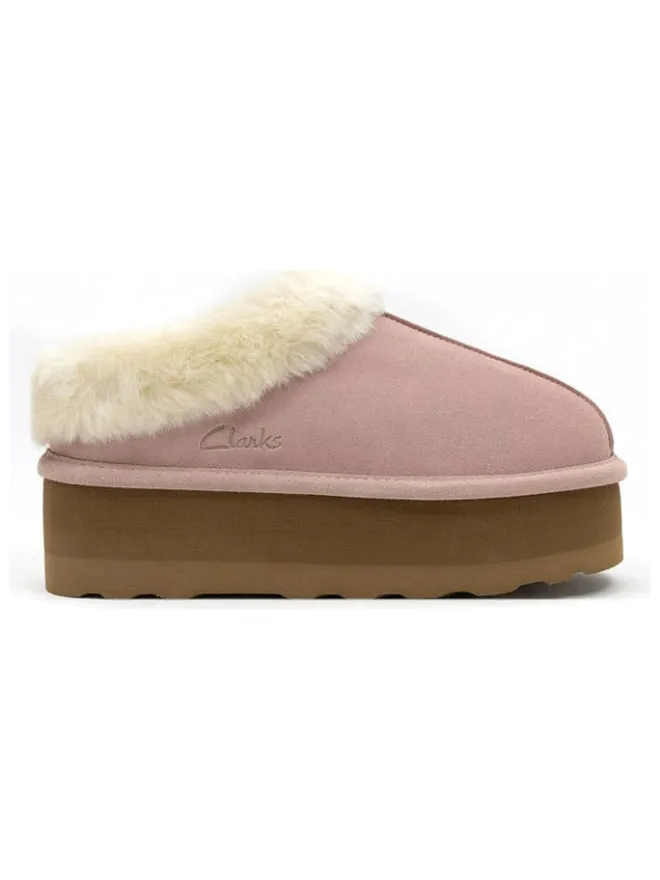 Leder-Hausschuhe in Rosa>Clarks Online