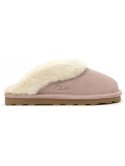 Clarks Hausschuhe|Clogs & Pantoletten^Leder-Hausschuhe in Rosa