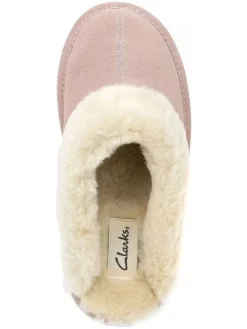 Clarks Hausschuhe|Clogs & Pantoletten^Leder-Hausschuhe in Rosa