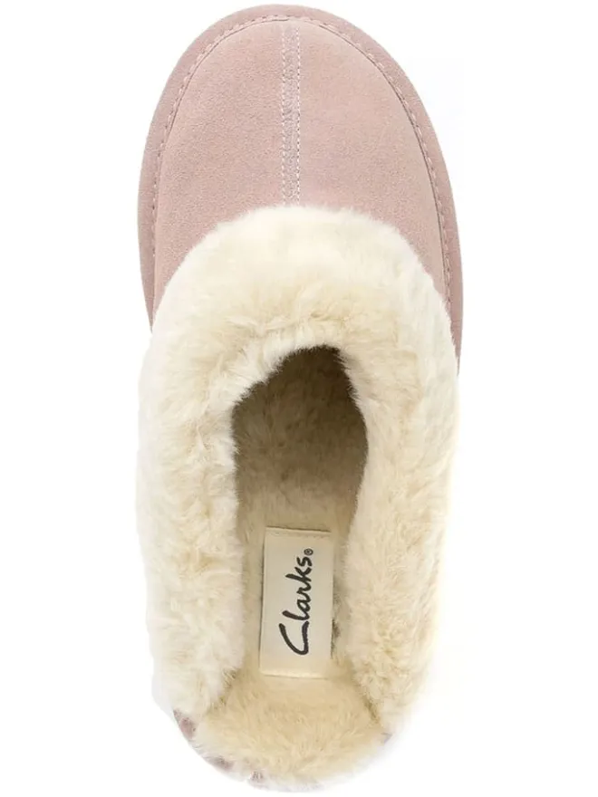 Clarks Hausschuhe|Clogs & Pantoletten^Leder-Hausschuhe in Rosa