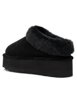 Leder-Hausschuhe in Schwarz>Clarks Discount