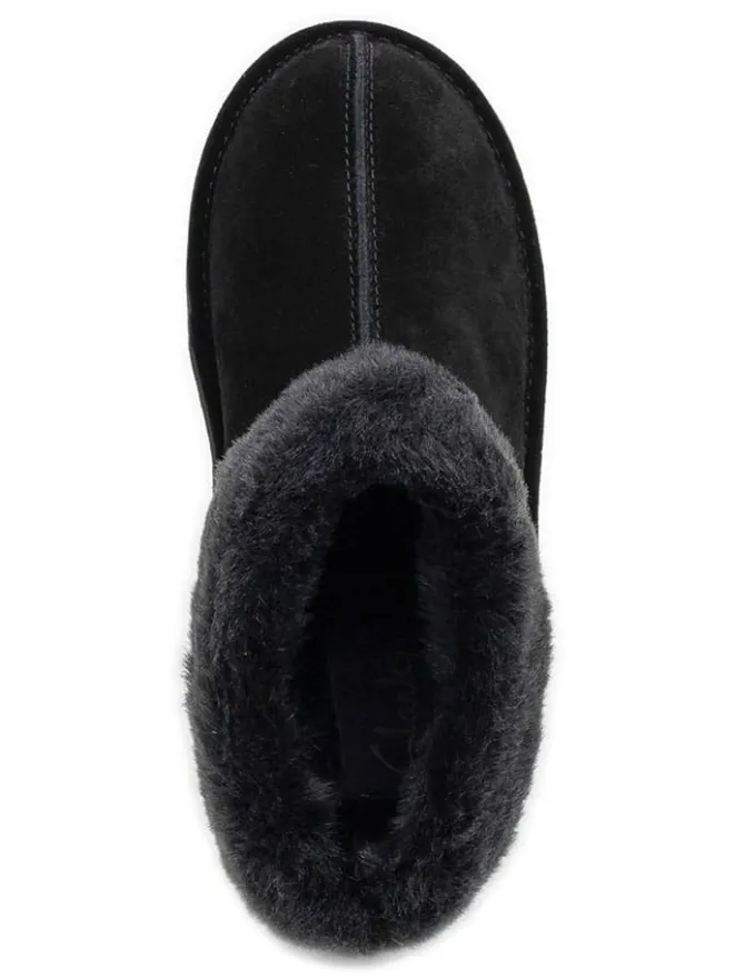 Leder-Hausschuhe in Schwarz>Clarks Discount