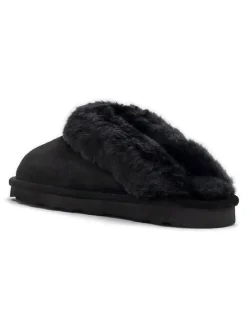 Clarks Hausschuhe|Clogs & Pantoletten^Leder-Hausschuhe in Schwarz