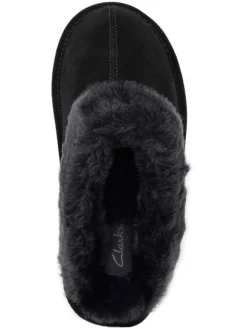 Clarks Hausschuhe|Clogs & Pantoletten^Leder-Hausschuhe in Schwarz