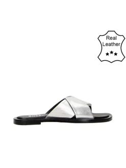 Leder-Hausschuhe in Silber>Bullboxer