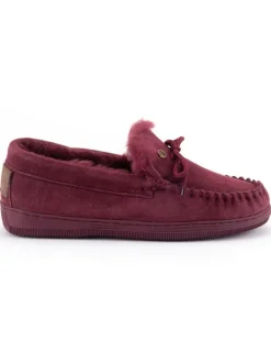 Leder-Hausschuhe "Koala" in Rot>Warmbat Outlet