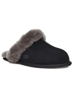 UGG Hausschuhe^Leder-Hausschuhe "Scuffette II" in Schwarz