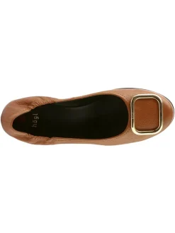 Leder-Keilballerinas in Hellbraun><noscript><img width=
