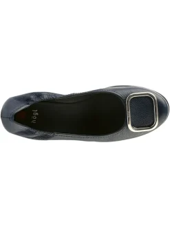 Leder-Keilballerinas in Schwarz><noscript><img width=