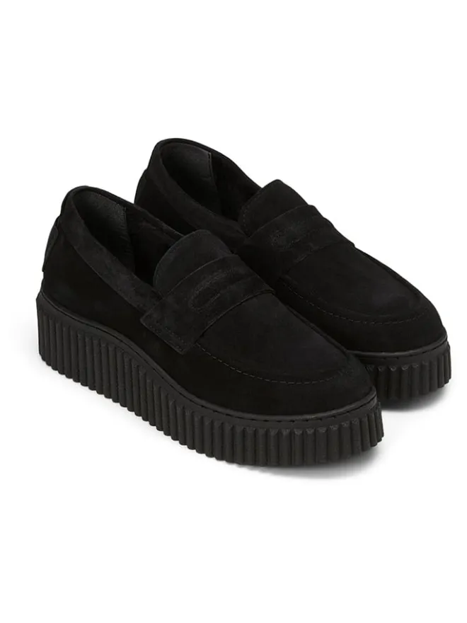 Leder-Keilmokassins in Schwarz>Marc O'Polo Shoes Outlet