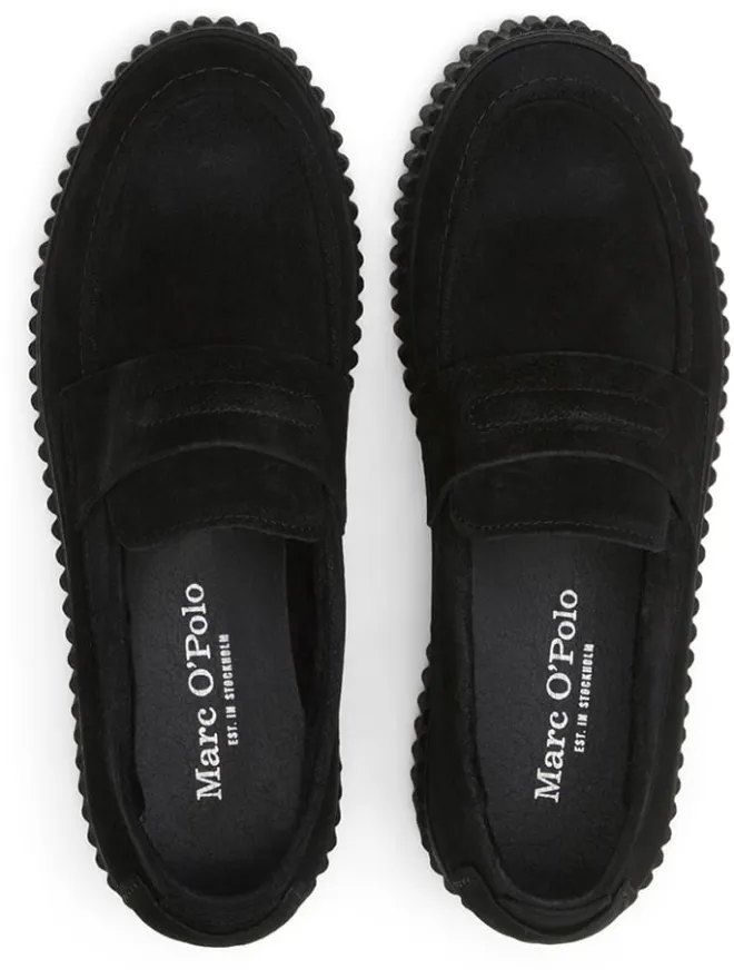 Leder-Keilmokassins in Schwarz>Marc O'Polo Shoes Outlet