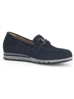 Gabor Halbschuhe^Leder-Keilmokassins in Schwarz