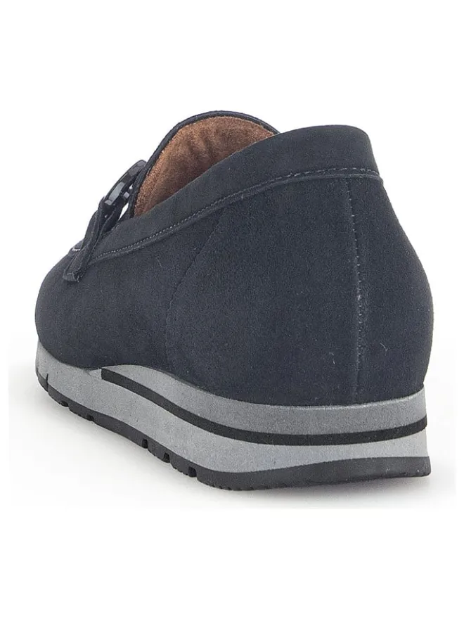 Gabor Halbschuhe^Leder-Keilmokassins in Schwarz