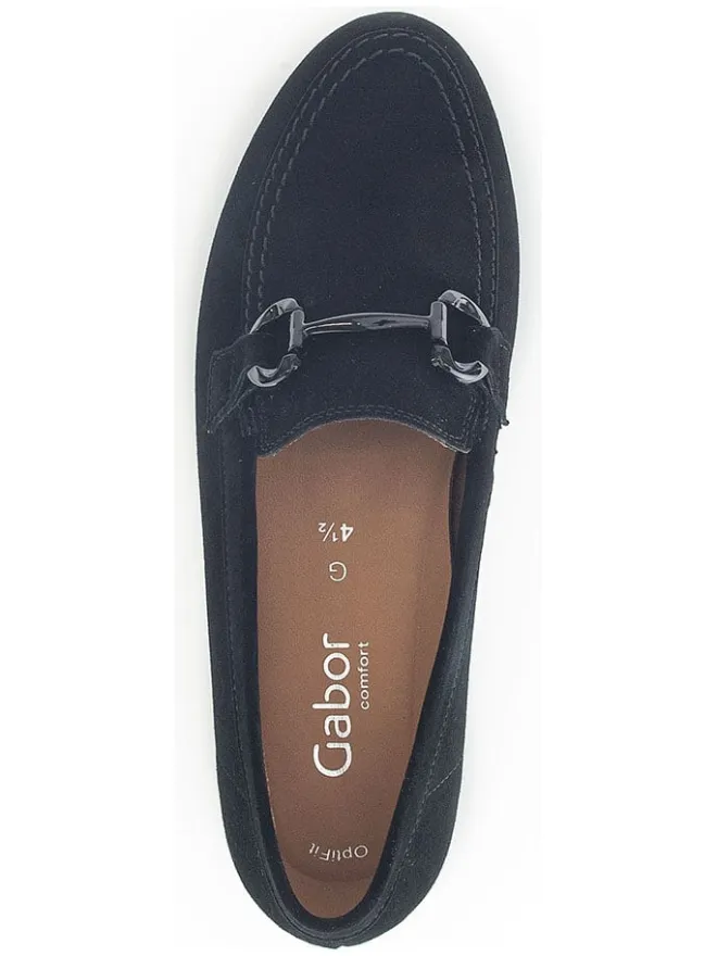 Gabor Halbschuhe^Leder-Keilmokassins in Schwarz