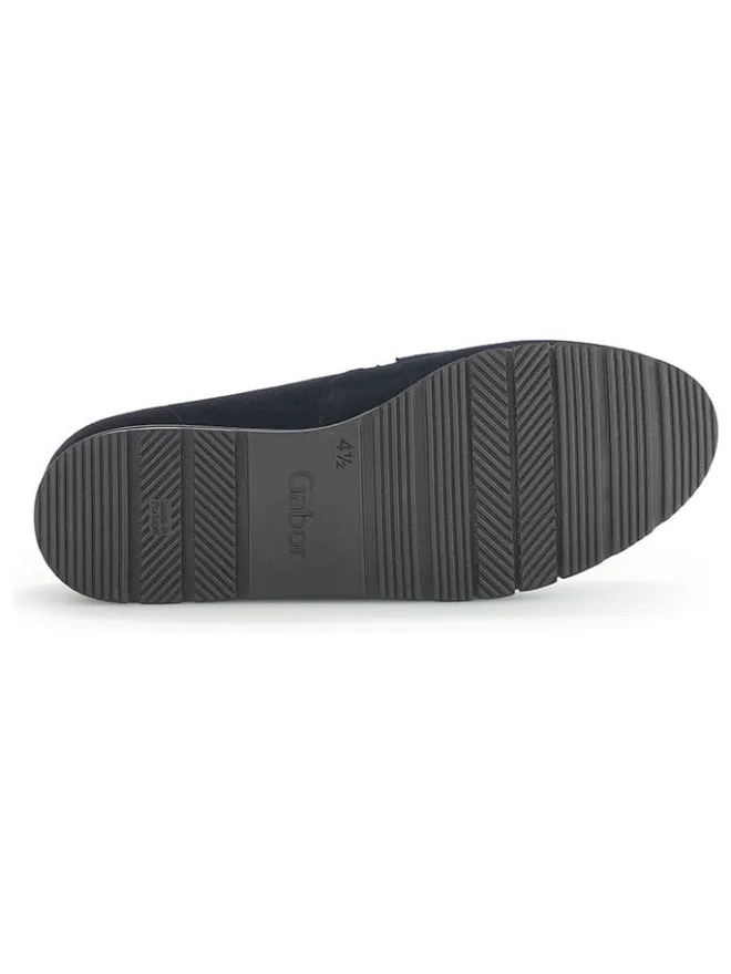 Gabor Halbschuhe^Leder-Keilmokassins in Schwarz