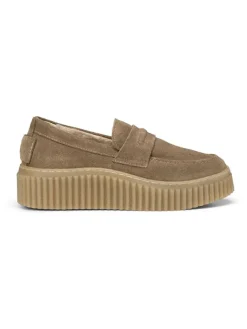 Marc O'Polo Shoes Halbschuhe^Leder-Keilmokassins in Taupe