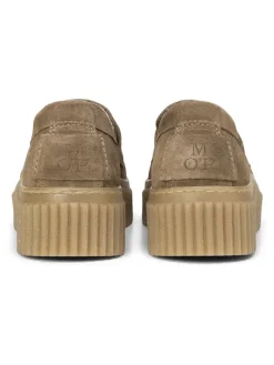 Marc O'Polo Shoes Halbschuhe^Leder-Keilmokassins in Taupe