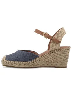 Tamaris Halbschuhe^Leder-Keilpumps in Blau
