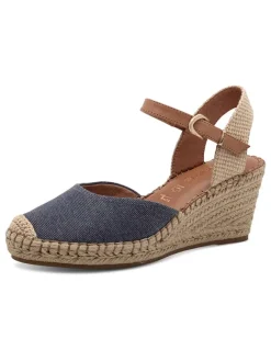 Tamaris Halbschuhe^Leder-Keilpumps in Blau