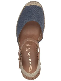 Tamaris Halbschuhe^Leder-Keilpumps in Blau