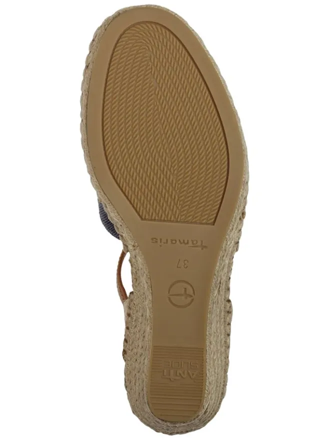 Tamaris Halbschuhe^Leder-Keilpumps in Blau