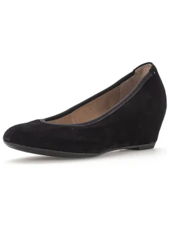 Leder-Keilpumps in Schwarz>Gabor New