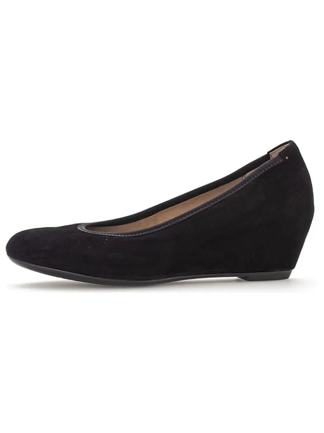 Leder-Keilpumps in Schwarz>Gabor New