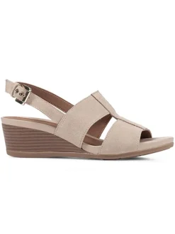 Leder-Keilsandaletten "Dmarykarmen" in Beige>Geox Discount