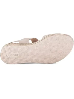 Leder-Keilsandaletten in Beige><noscript><img width=