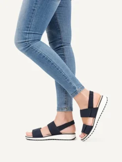 Caprice Sandalen^Leder-Keilsandaletten in Dunkelblau