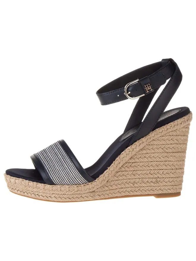 Tommy Hilfiger Shoes Sandalen^Leder-Keilsandaletten in Dunkelblau