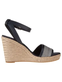 Tommy Hilfiger Shoes Sandalen^Leder-Keilsandaletten in Dunkelblau
