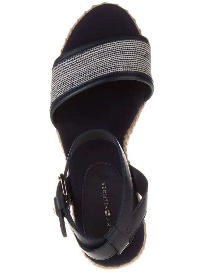 Tommy Hilfiger Shoes Sandalen^Leder-Keilsandaletten in Dunkelblau