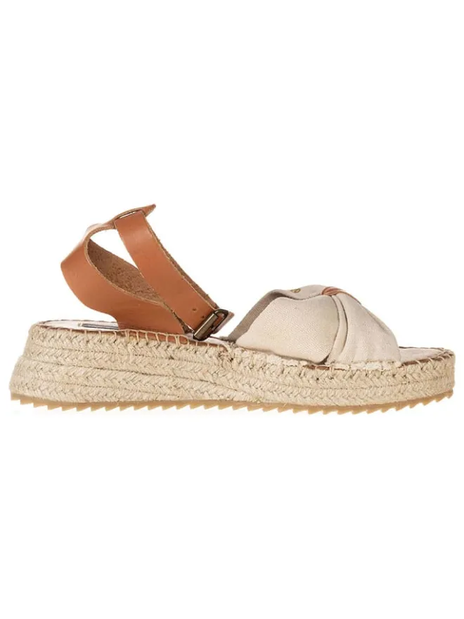 Pepe Jeans FOOTWEAR Sandalen^Leder-Keilsandaletten in Hellbraun/ Beige
