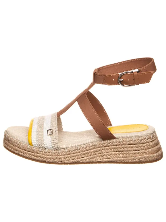 Tommy Hilfiger Shoes Sandalen^Leder-Keilsandaletten in Hellbraun