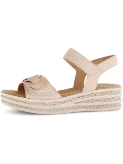 Leder-Keilsandaletten in Rosa>Gabor New