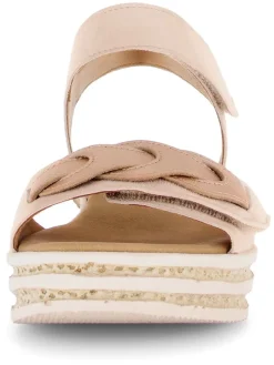 Leder-Keilsandaletten in Rosa>Gabor New