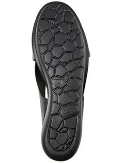 Leder-Keilsandaletten in Schwarz><noscript><img width=