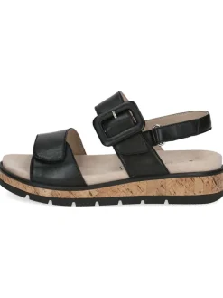 Caprice Sandalen^Leder-Keilsandaletten in Schwarz