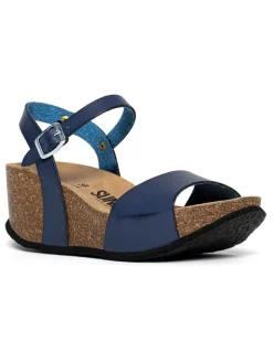 Sunbay Sandalen^Leder-Keilsandaletten "Mateo" in Dunkelblau
