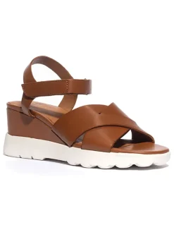 Leder-Keilsandaletten "Spherica EC6" in Hellbraun>Geox